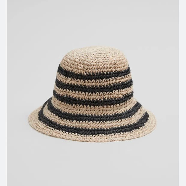 straw crochet bucket hat 크로쉐 버킷햇