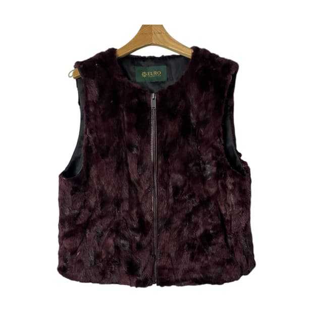 [Euro] 유로 컬렉션 밍크퍼 포켓 집업 베스트