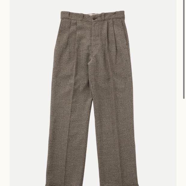 [32] 타이가타카하시 lot 201 울 워크트라우저 멜란 지브라운