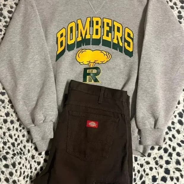 빈티지 00s 러셀 애슬레틱 53/47 그레이 스웻셔츠 XL 105