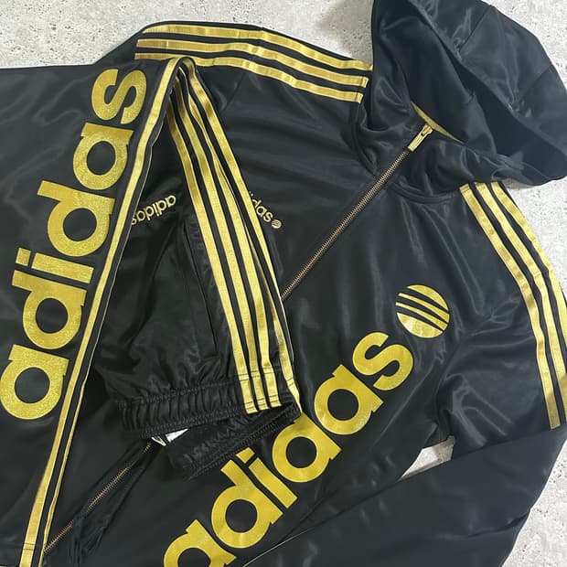 NEO LABEL 일본판 골드 빅로고 트랙 셋업 블랙 골드