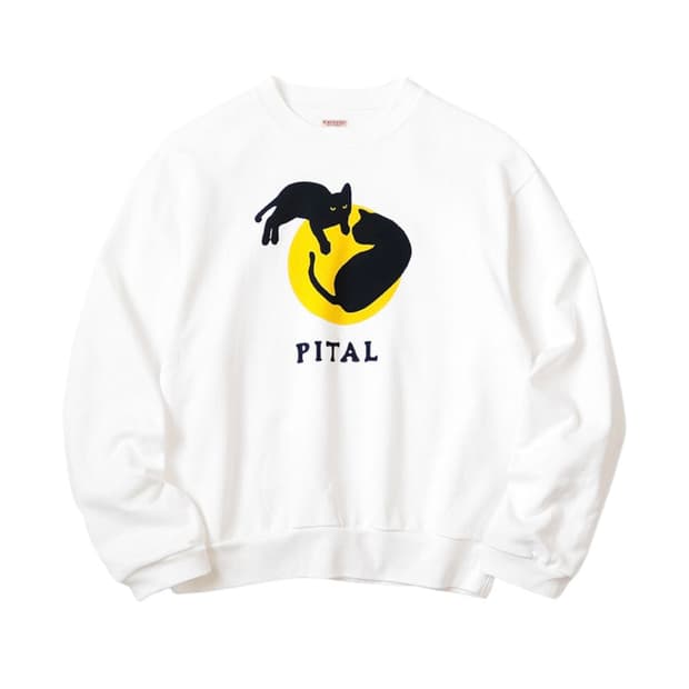 캐피탈 에코 플리스 크루 스웨트셔츠 화이트