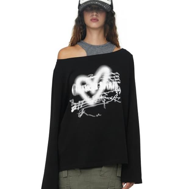 세릭 하트 보트넥 탑