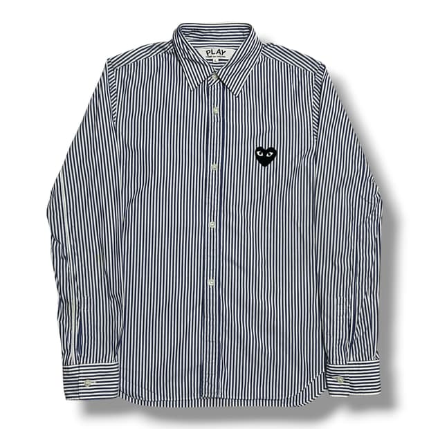 Comme des Garcons 여성용 스트라이프 코튼 셔츠