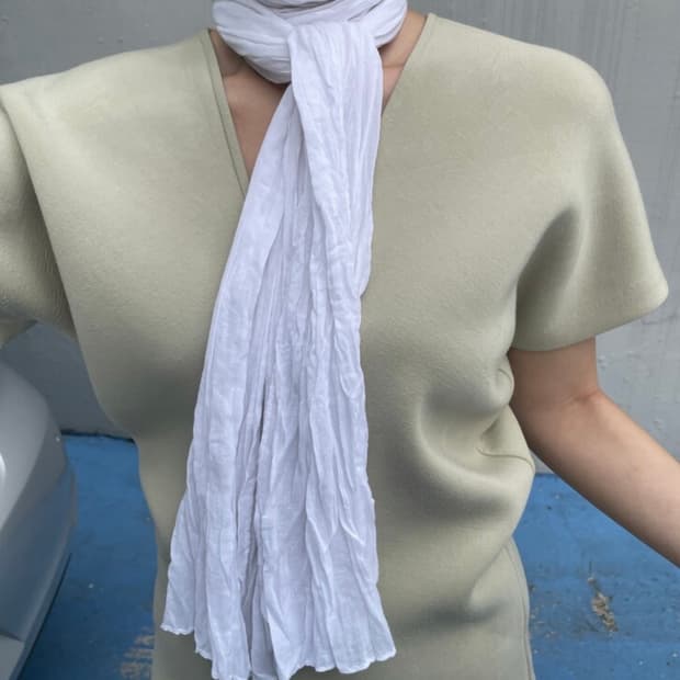 pkby Cotton wrinkle scarf(white)