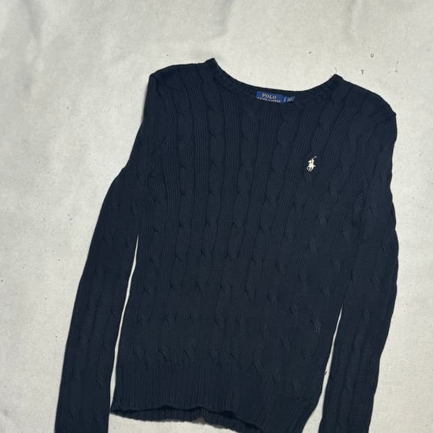 S 여성용 폴로랄프로렌 피마코튼 케이블니트