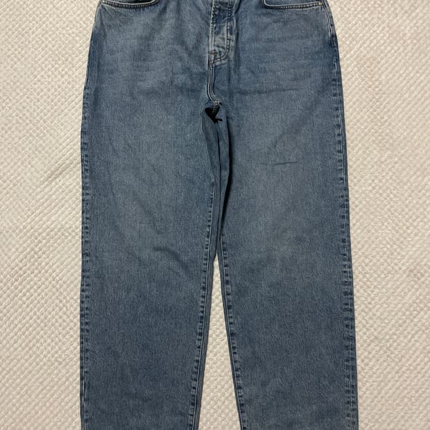 STUSSY 스투시 빅올진 루즈핏 워시드 블루 데님 팬츠