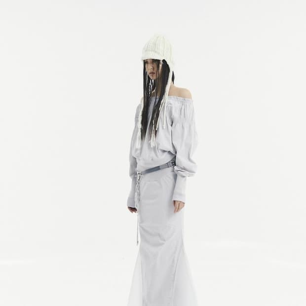 오호스 Open Waist Mermaid Dress / Grey