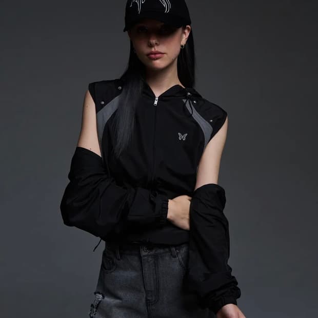 팬시클럽 디테쳐블 볼레로 바람막이 집업 (BLACK)