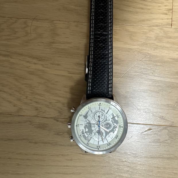SEIKO ALBA AT3G75X1 월드맵 크로노그래프 실버 화이트