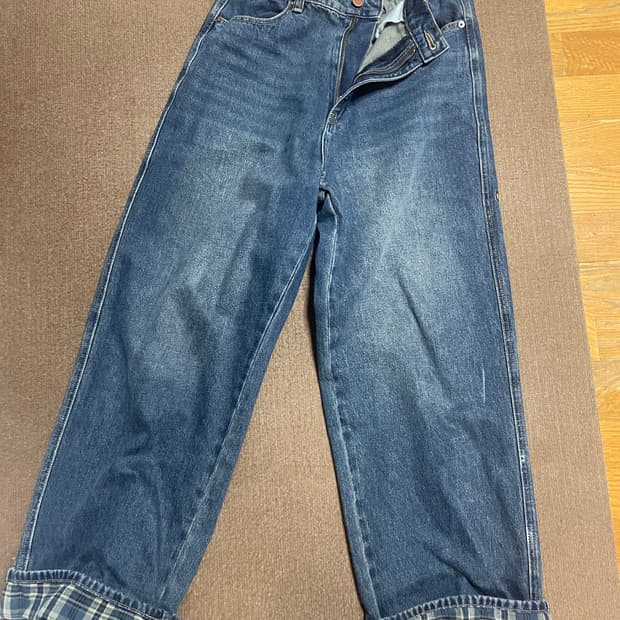 어반스터프 언커버 체크 데님 팬츠