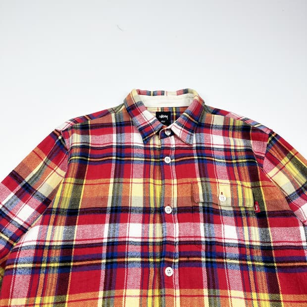 스투시 올드스쿨 모직 타탄 체크셔츠 (L)