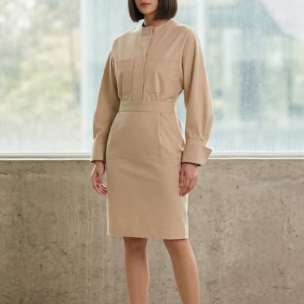 [85]마인 면 혼방 원피스