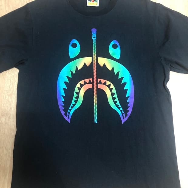 18FW Bape Aurora Shark Tee Black 베이프 샤크