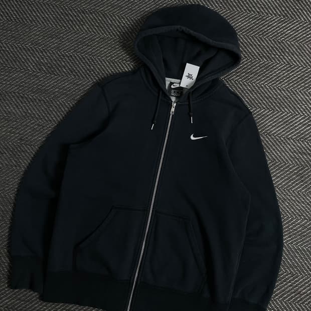 나이키 스우시로고 블랙 미니멀 후드집업 y 3191