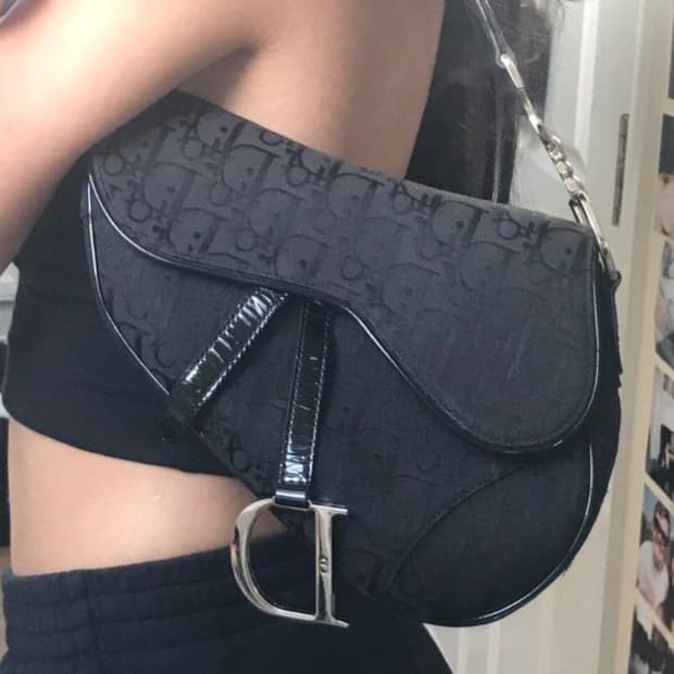 디올 Dior 새들백 존갈리아노 빈티지 블랙실버