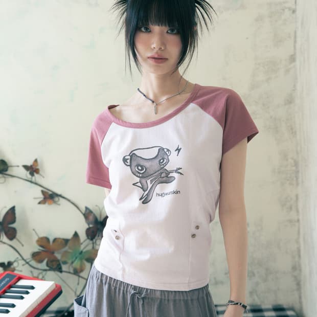 허그유어스킨 Rockstar hugging T (Pink)