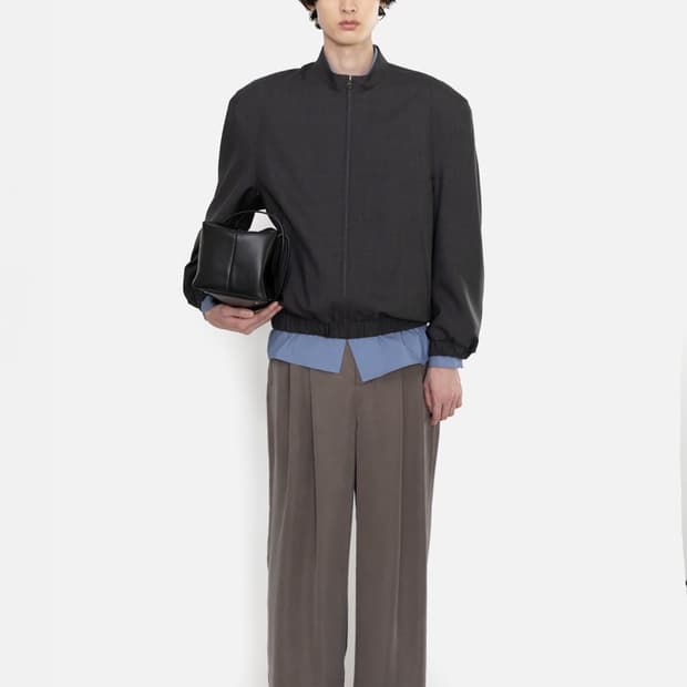 (L) 아모멘토 Wool Oversize Blouson, Charcoal