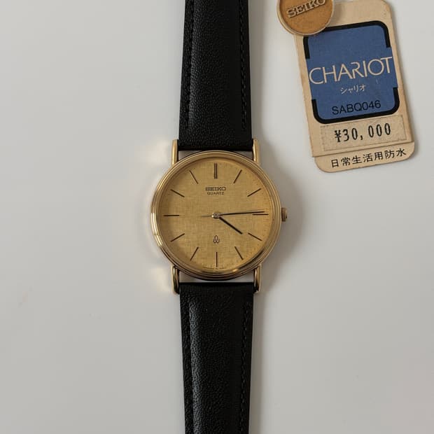 세이코 1980년대 보카시 다이얼 골드 쿼츠 남성 데드스탁