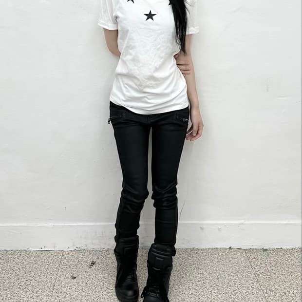 Star printing v-neck short sleeve