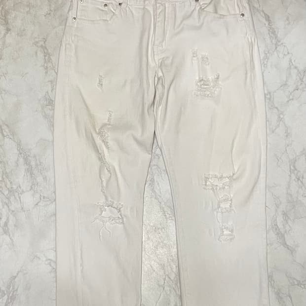 생로랑 빈티지 화이트진 청바지 36인치