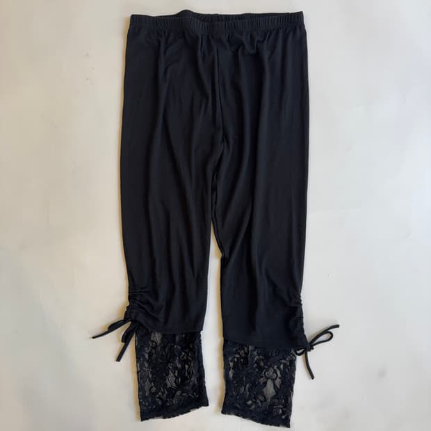 Vintage Lace Trim Shirring pants