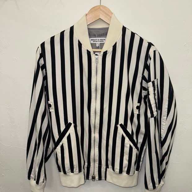 United Arrows Stripe Bomber Jacket