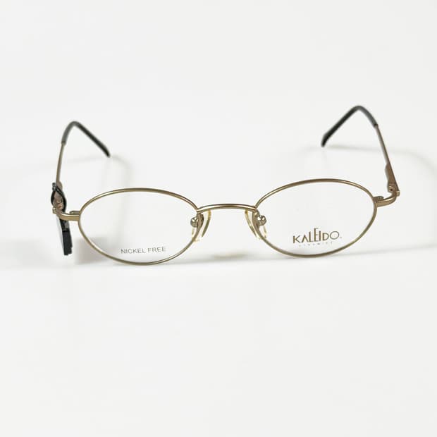 90s KALEIDO 슬림 오벌 골드 메탈 빈티지 안경