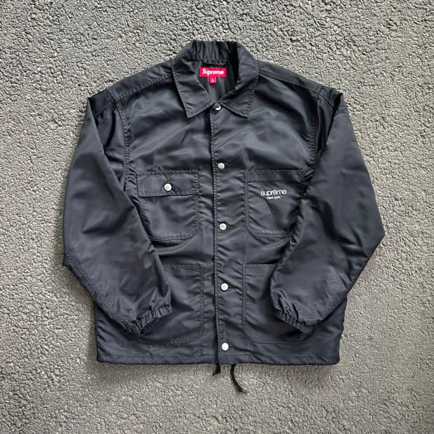 슈프림 나일론 초어 코트 블랙 L 