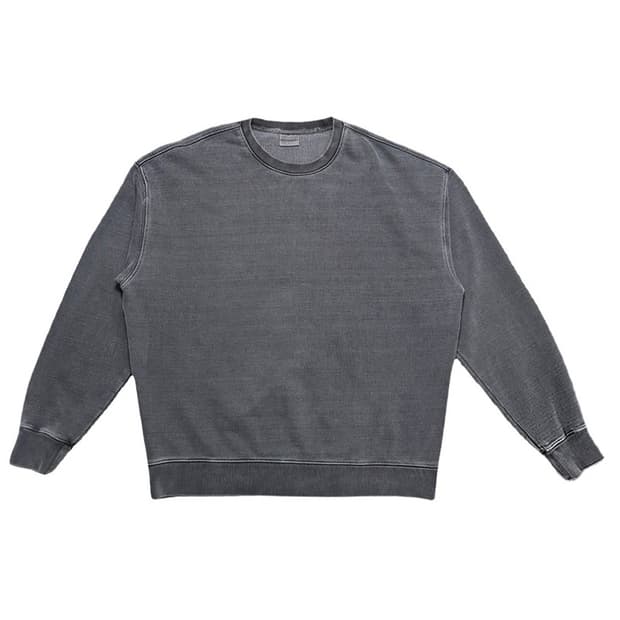 SOVERMENT 피그먼트 워싱 맨투맨 차콜 L