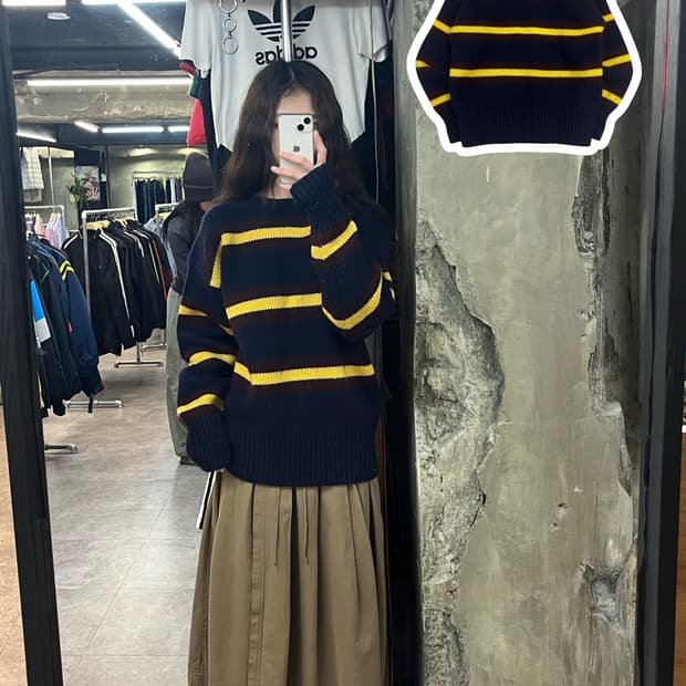 폴로 랄프로렌 스트라이프 울 니트 네이비 L#csz2542 