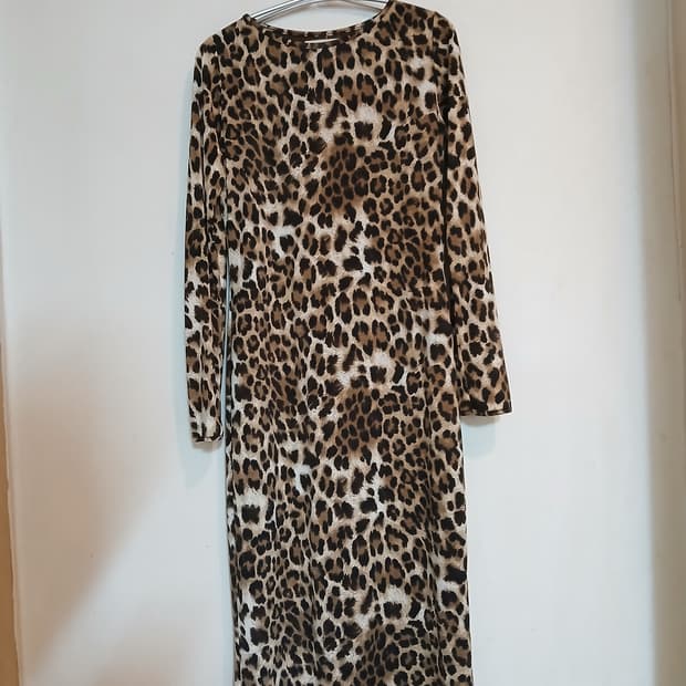 나인걸 레오파드 미디 원피스 호피 드레스 슬림 섹시 홀복 파티 클럽