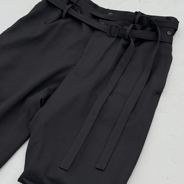 YYPH Double Layered Belted Wool Trousers