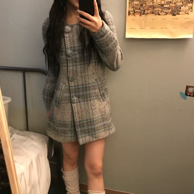 Vintage 모리걸 사와코 라떼갸루 솜사탕 코트