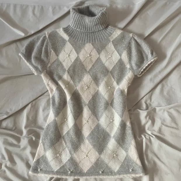 로걀탑 아가일 니트 히메갸루 오네갸루 진주 아가일 유일매물 핀터깔 하구미