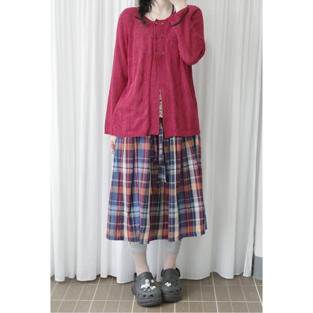  My always red cardigan