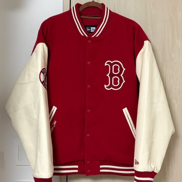 (급처)뉴에라 MLB 보스턴 레드삭스 패치드 바시티 재킷 레드