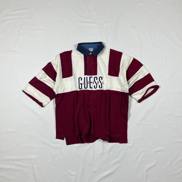 90’s 게스 guess 스펠아웃 반팔 피케셔츠 카라티