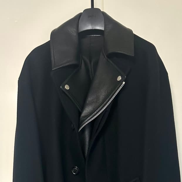 [44, 105] 준지 라이더 자켓 레이어드 코트