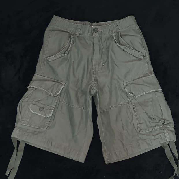 빈티지 카고 반바지 버뮤다팬츠 카키