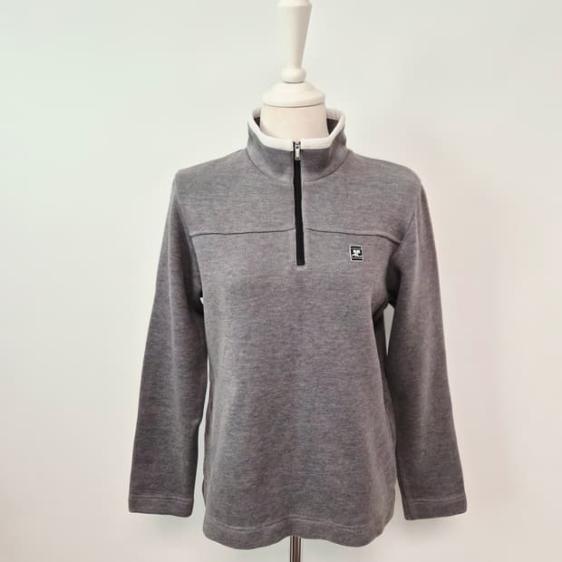 꾸레쥬 그레이 기모 집업 티셔츠