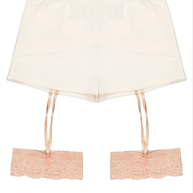 Bandage Garter Shorts Cream/Peach