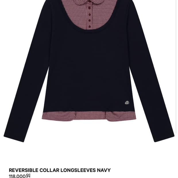 코이세이오 리버시블 카라 롱슬리브 네이비