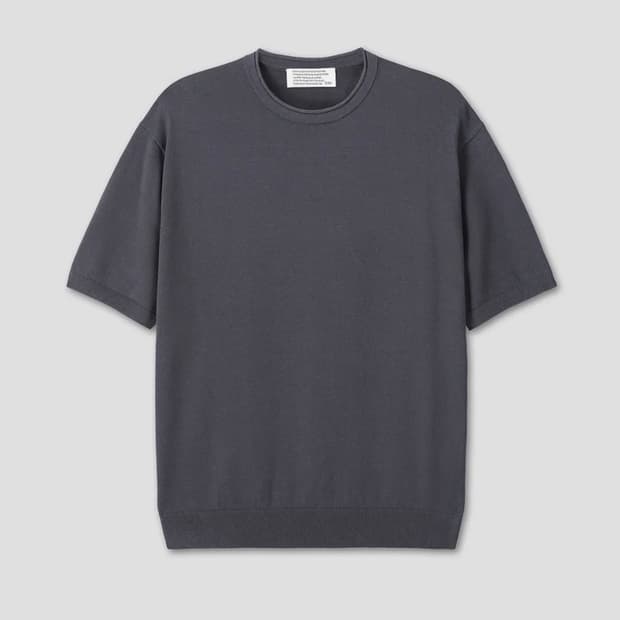 LOUNGE COTTON KNIT T-SHIRTS (CHARCOAL)