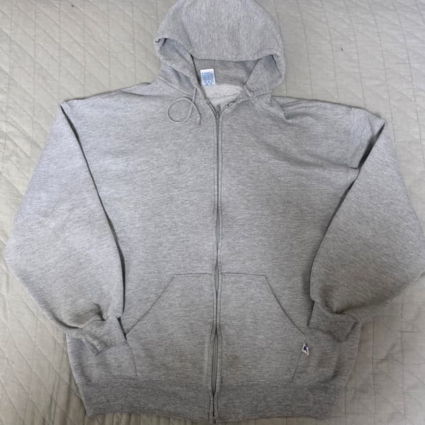 [XL] 90s 빈티지 러셀 애슬레틱 후드집업 그레이 ver. 스테인