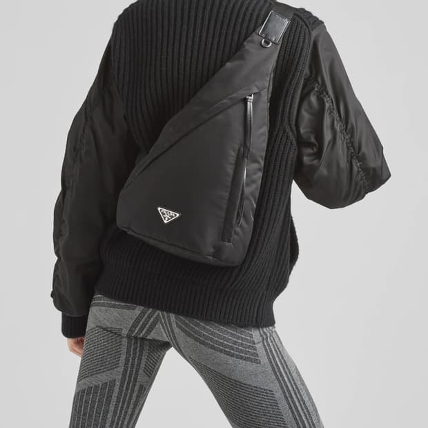 프라다 리나일론 앤 레더 숄더 스트랩 백팩 (슬링백)