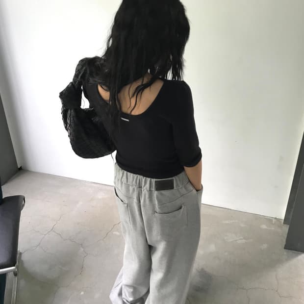 앙고라 투웨이 7부 티셔츠 (블랙)