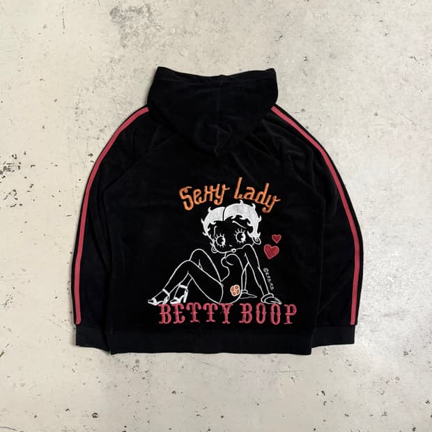 Betty Boop side line detail hood zip-up