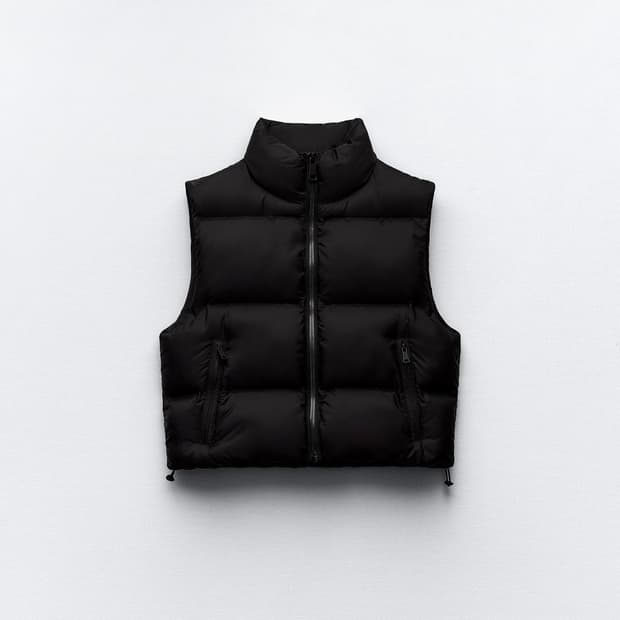 자라 패딩 조끼 블랙 XS