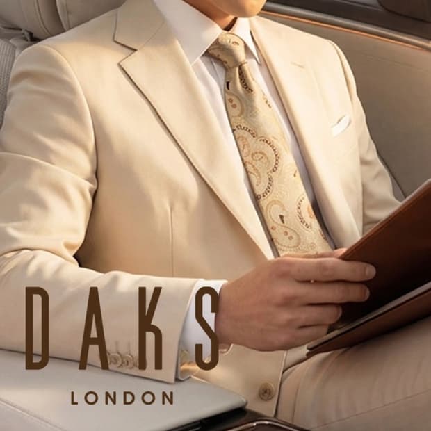 닥스 베이지 페이즐리 자카드 넥타이 9.3cm A+~A등급 K2494
